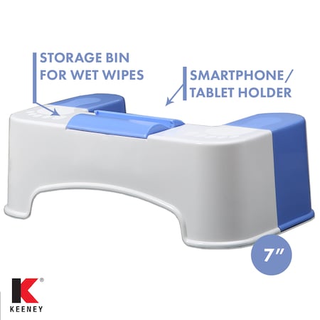 Keeney Mfg Bathroom Toilet Stool Aid with Tissue and Cell Phone Holder SQT1C